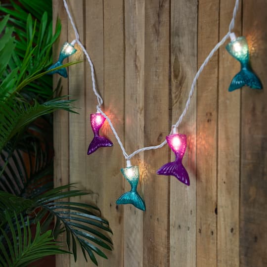 10ct. Mermaid Tails Patio String Lights with White Wire